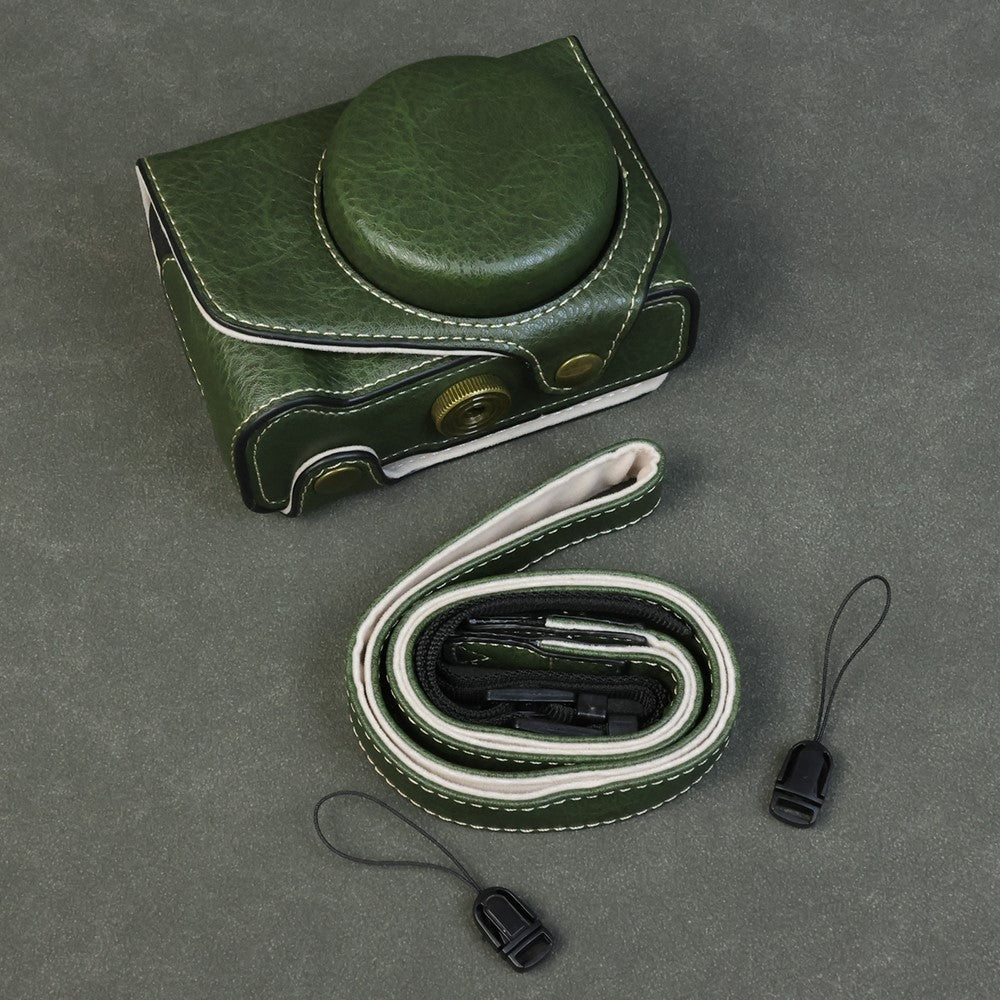 For Canon PowerShot V1 Camera Case Portable Leather Camera Protective Cover Without Battery Opening