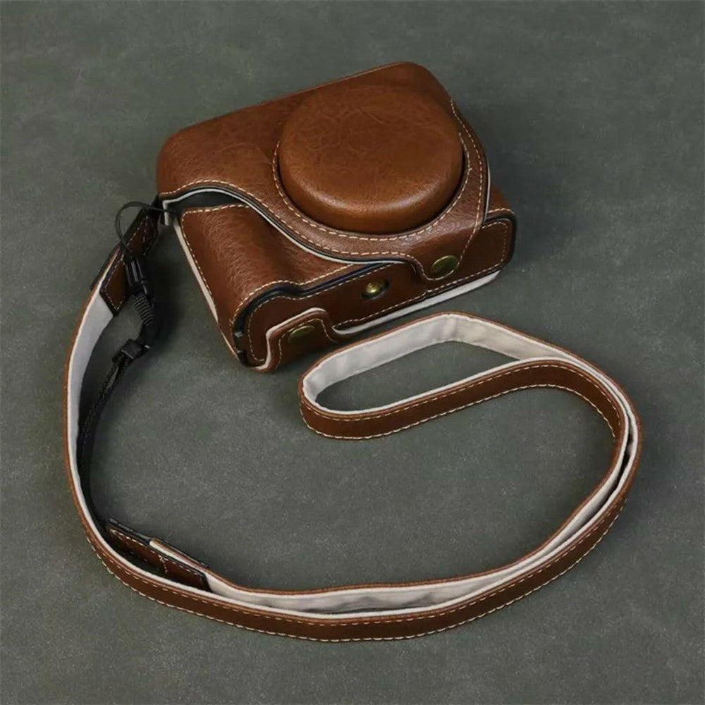 For Canon PowerShot V1 Camera Case with Battery Opening Portable Leather Camera Protective Cover