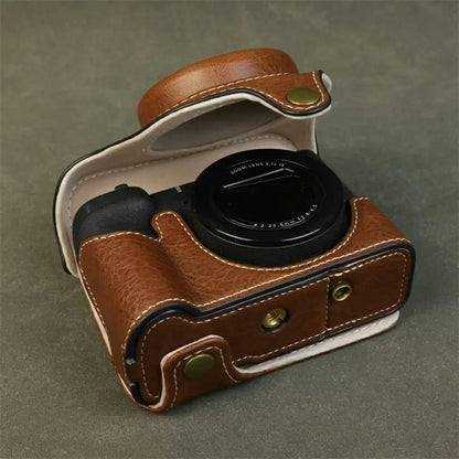 For Canon PowerShot V1 Camera Case with Battery Opening Portable Leather Camera Protective Cover