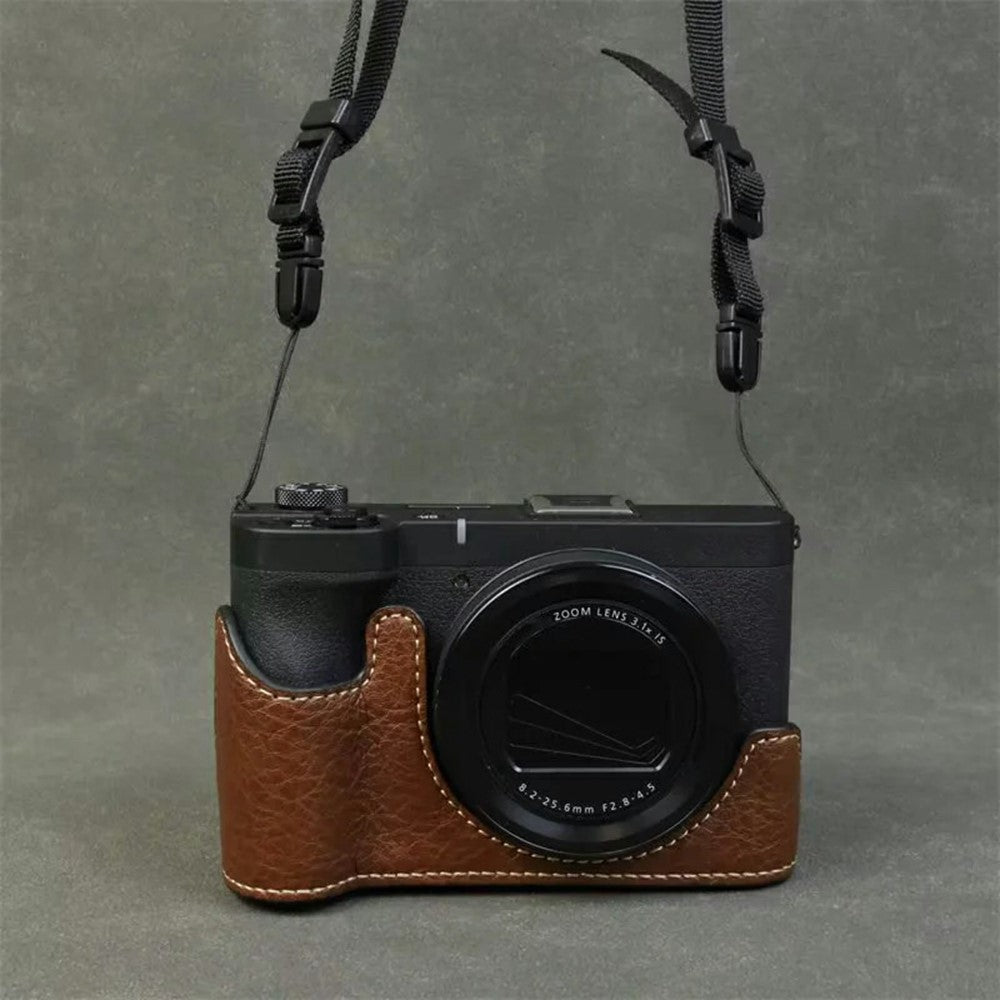 For Canon PowerShot V1 Camera Case with Battery Opening Portable Leather Camera Protective Cover