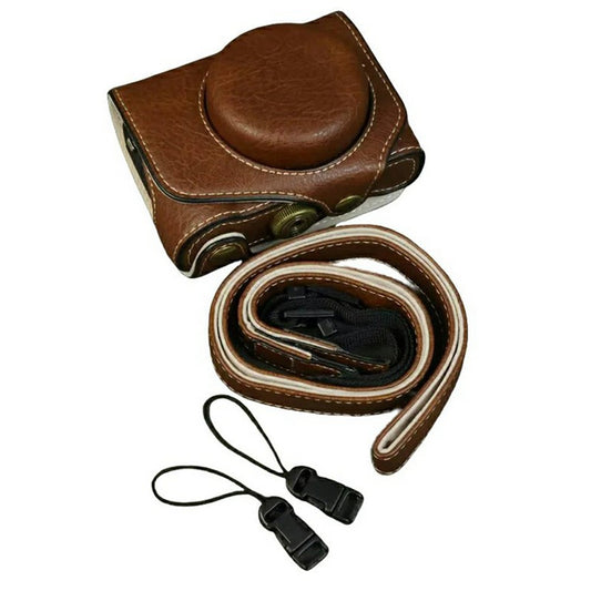 For Canon PowerShot G7 X Mark III / Mark II Camera Case Buffalo Texture Leather Protective Cover Without Battery Opening