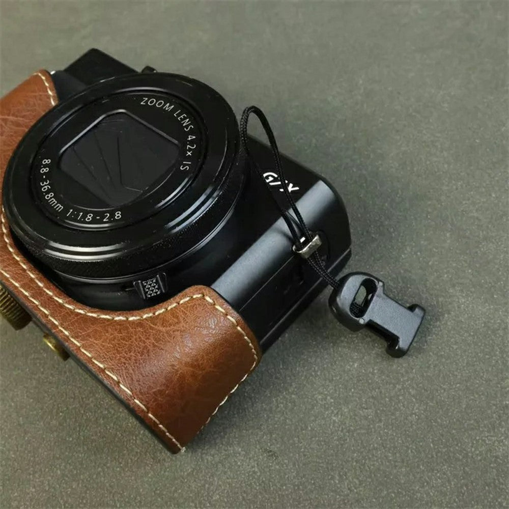 For Canon PowerShot G7 X Mark III / Mark II Camera Case Buffalo Texture Leather Protective Cover Without Battery Opening