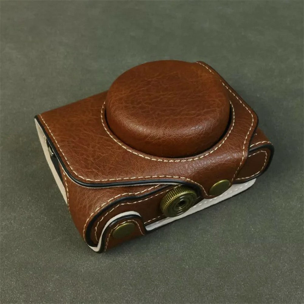For Canon PowerShot G7 X Mark III / Mark II Camera Case Buffalo Texture Leather Protective Cover Without Battery Opening