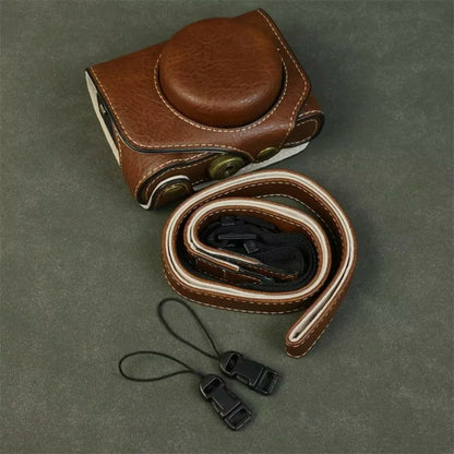 For Canon PowerShot G7 X Mark III / Mark II Camera Case Buffalo Texture Leather Protective Cover Without Battery Opening