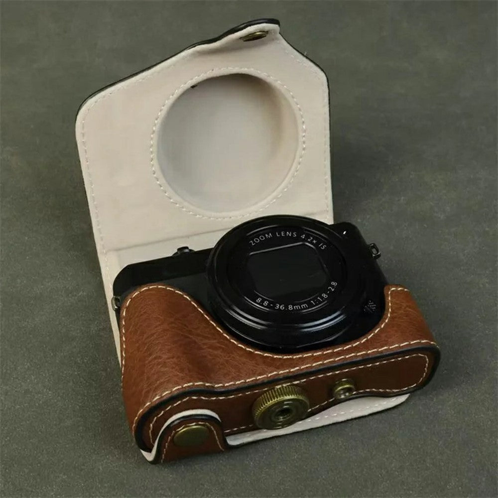 For Canon PowerShot G7 X Mark III / Mark II Camera Case Buffalo Texture Leather Protective Cover Without Battery Opening