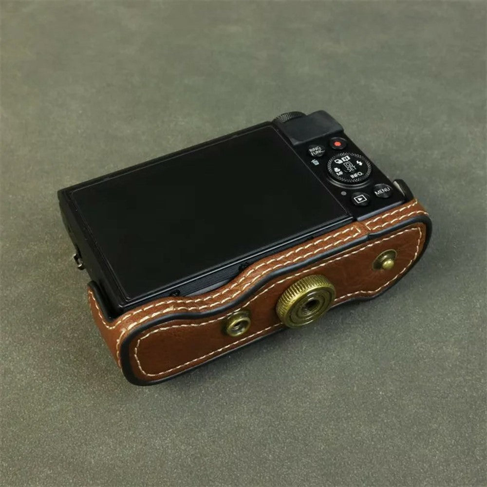 For Canon PowerShot G7 X Mark III / Mark II Camera Case Buffalo Texture Leather Protective Cover Without Battery Opening