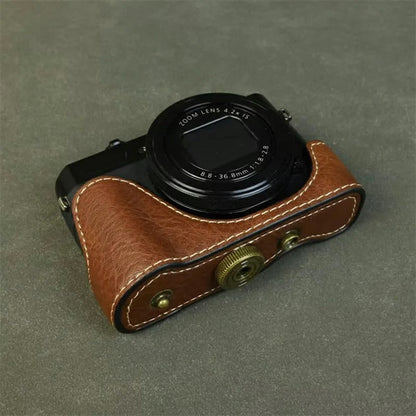 For Canon PowerShot G7 X Mark III / Mark II Camera Case Buffalo Texture Leather Protective Cover Without Battery Opening