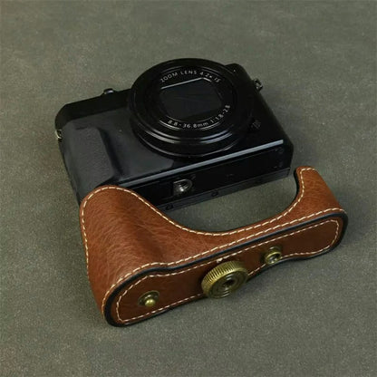For Canon PowerShot G7 X Mark III / Mark II Camera Case Buffalo Texture Leather Protective Cover Without Battery Opening
