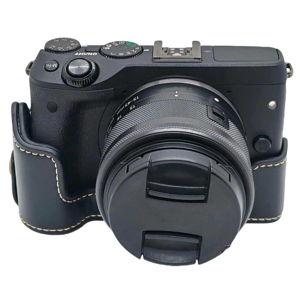 For Canon EOS M3 Camera Bottom Case PU Leather Cover with Battery Opening
