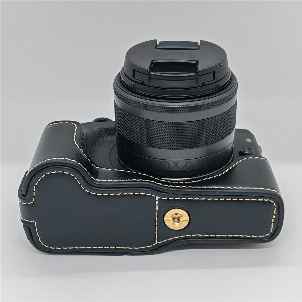 For Canon EOS M3 Camera Bottom Case PU Leather Cover with Battery Opening