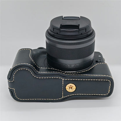 For Canon EOS M3 Camera Bottom Case PU Leather Cover with Battery Opening