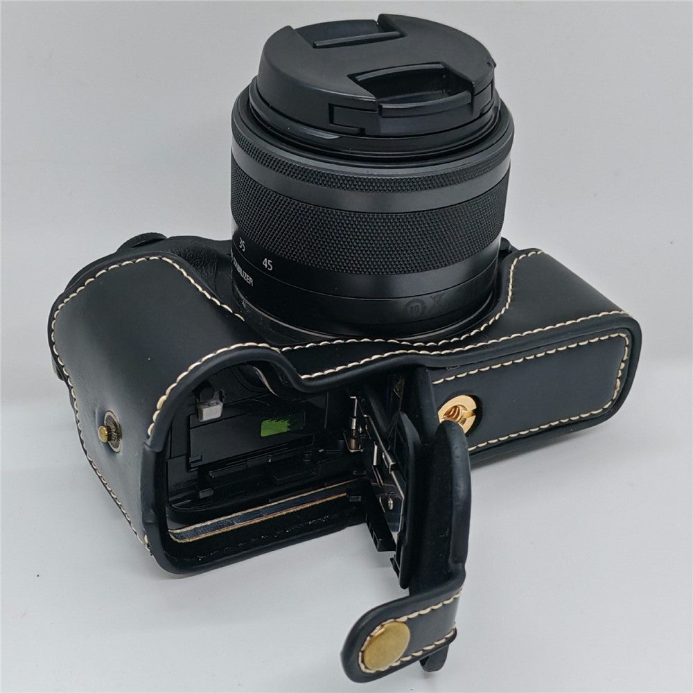 For Canon EOS M3 Camera Bottom Case PU Leather Cover with Battery Opening