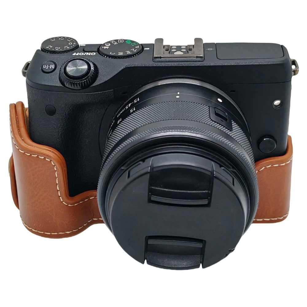 For Canon EOS M3 Camera Bottom Case PU Leather Cover with Battery Opening