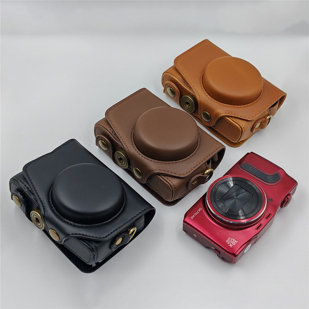 For Canon PowerShot SX710 HS / SX700 Camera Case PU Leather Protective Cover with Shoulder Strap