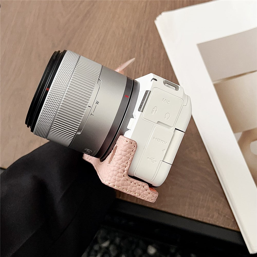 For Canon EOS R50 V Camera Case PU Leather Protective Cover with Screw Hole