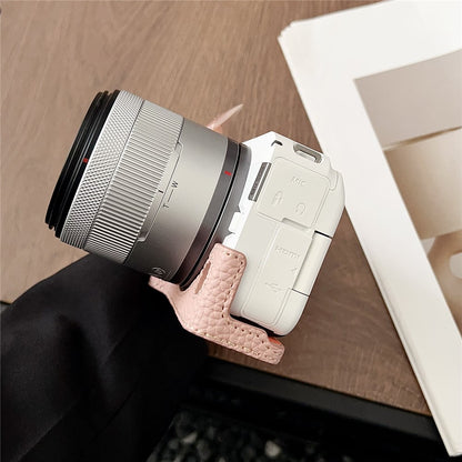 For Canon EOS R50 V Camera Case PU Leather Protective Cover with Screw Hole