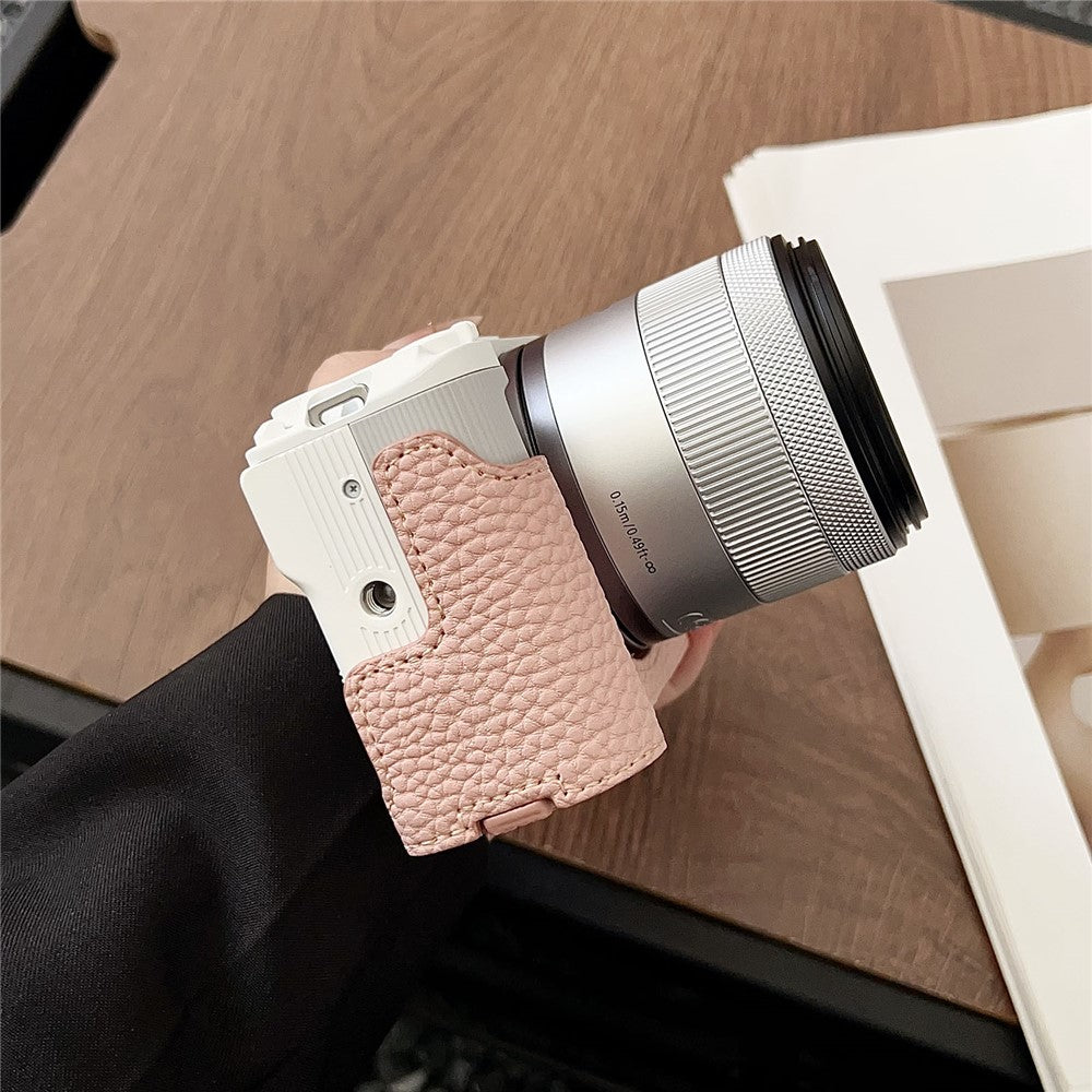 For Canon EOS R50 V Camera Case PU Leather Protective Cover with Screw Hole