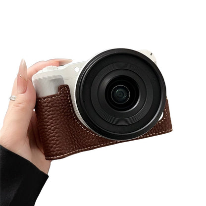 For Canon EOS R50 V Camera Case PU Leather Protective Cover with Screw Hole