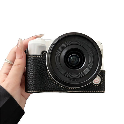 For Canon EOS R50 V Camera Case PU Leather Protective Cover with Screw Hole
