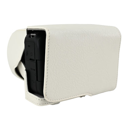 For Canon EOS R50 V Camera Case Litchi Texture Leather Cover with Battery Hole + Strap