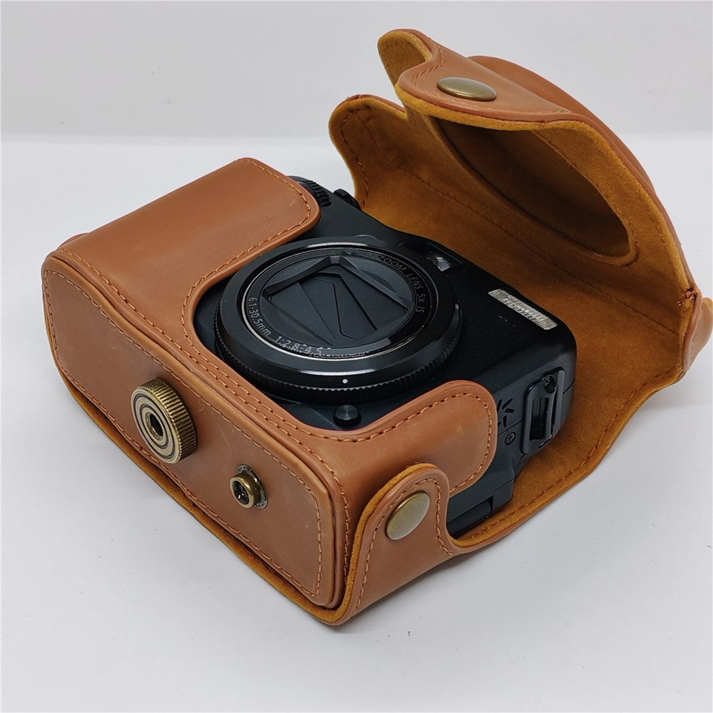 Camera Bag For Canon PowerShot G12 / G11 / G10 Anti Scratch PU Leather Portable Case with Shoulder Strap