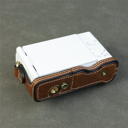 For Sony ZV-1F / ZV-1M2 Camera Case with Battery Opening Portable Leather Camera Protective Cover