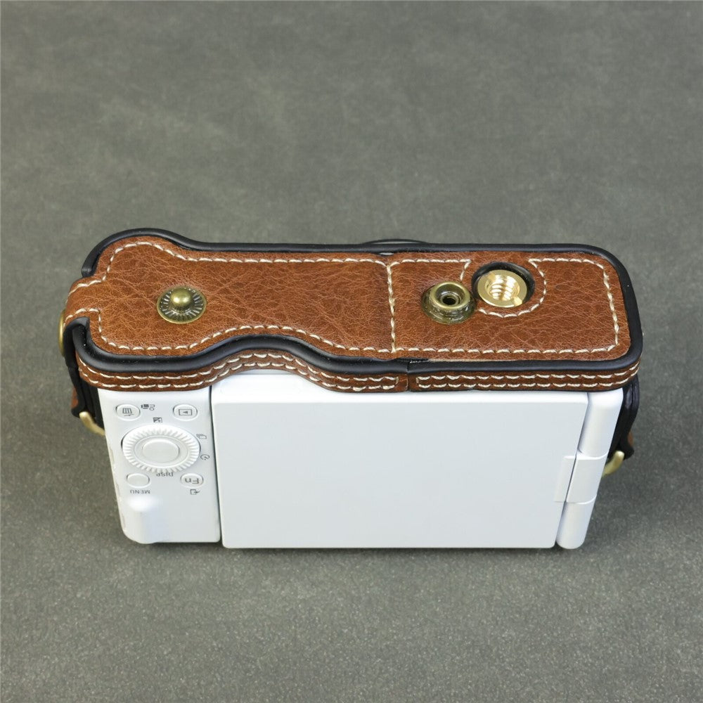 For Sony ZV-1F / ZV-1M2 Camera Case with Battery Opening Portable Leather Camera Protective Cover