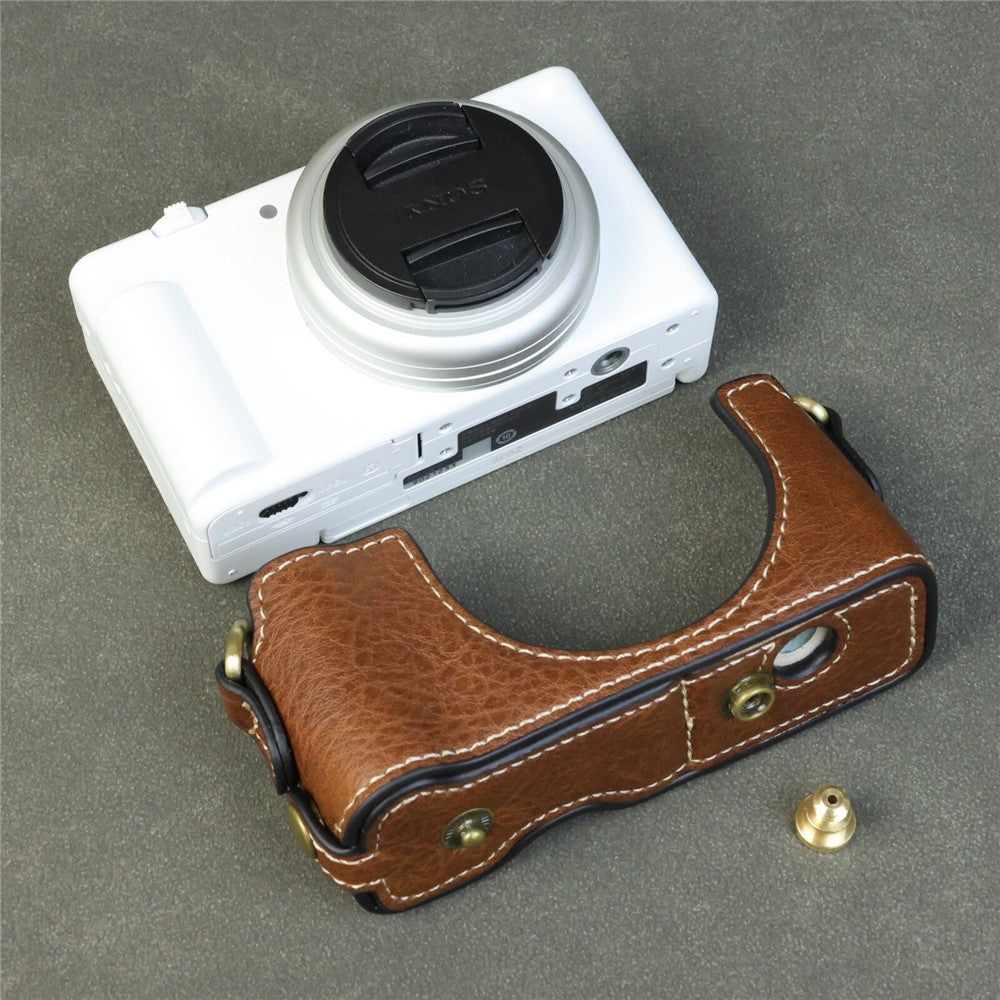For Sony ZV-1F / ZV-1M2 Camera Case with Battery Opening Portable Leather Camera Protective Cover