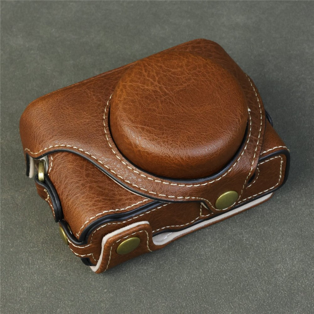 For Sony ZV-1F / ZV-1M2 Camera Case with Battery Opening Portable Leather Camera Protective Cover