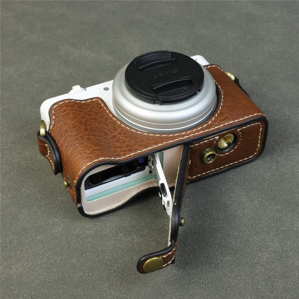 For Sony ZV-1F / ZV-1M2 Camera Case with Battery Opening Portable Leather Camera Protective Cover