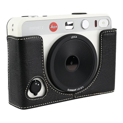 For Leica SOFORT 2 PU Leather Bottom Cover Shockproof Camera Half Case with Battery Access