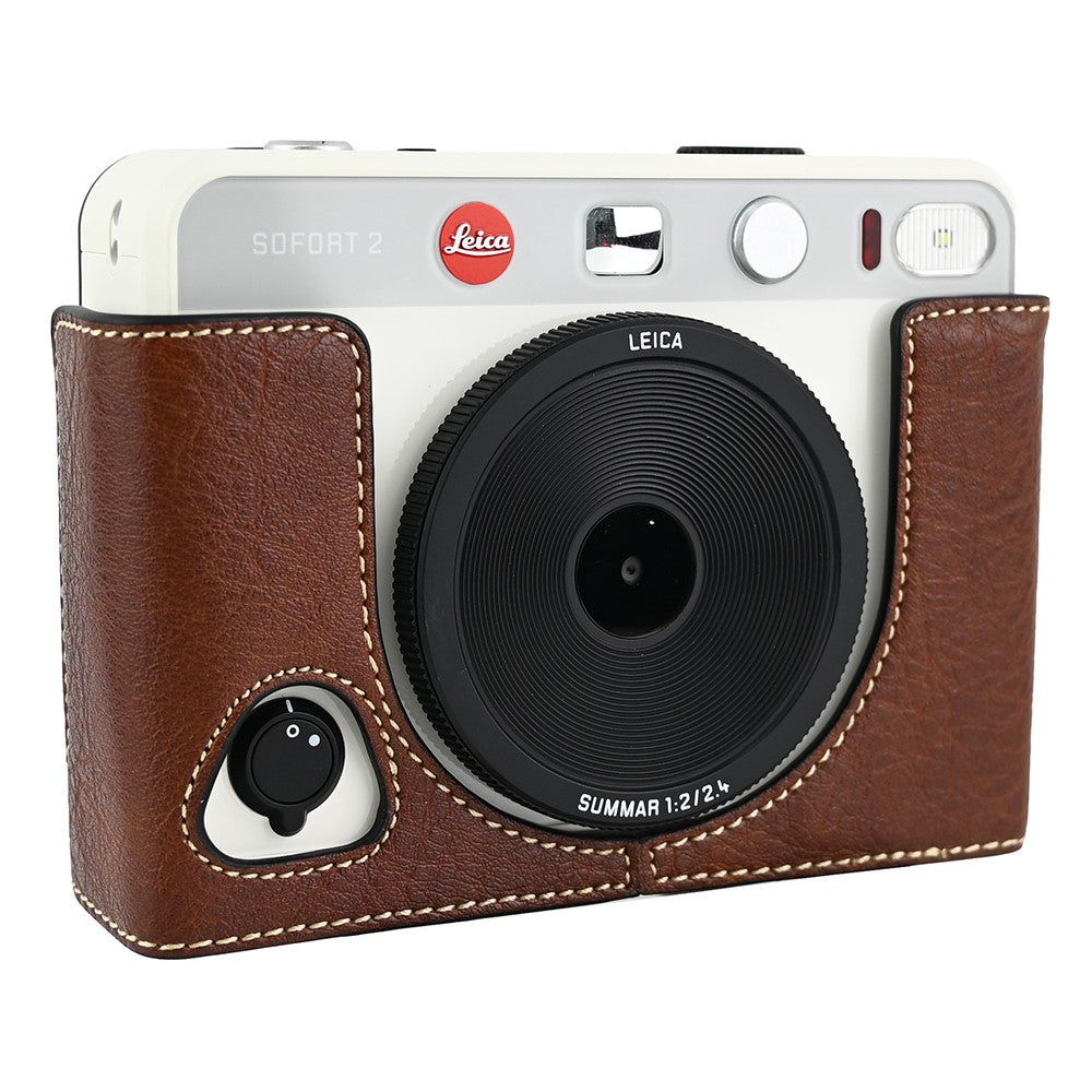 For Leica SOFORT 2 PU Leather Bottom Cover Shockproof Camera Half Case with Battery Access