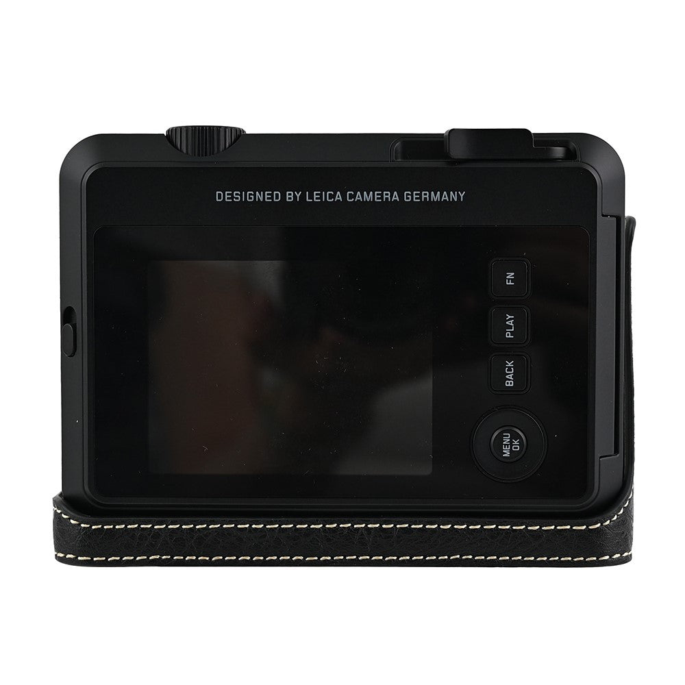 For Leica SOFORT 2 PU Leather Bottom Cover with Battery Access / Strap Shockproof Camera Half Case