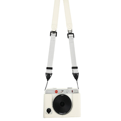 For Leica SOFORT 2 PU Leather Bottom Cover with Battery Access / Strap Shockproof Camera Half Case