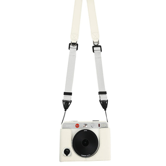 For Leica SOFORT 2 PU Leather Bottom Cover with Battery Access / Strap Shockproof Camera Half Case