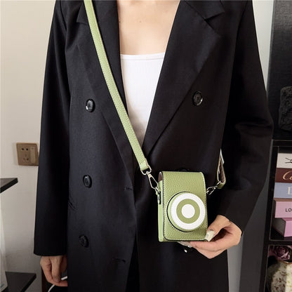 Camera Case with Shoulder Strap for Canon Sony Ricoh Panasonic Camera Retro PU Leather Protective Bag