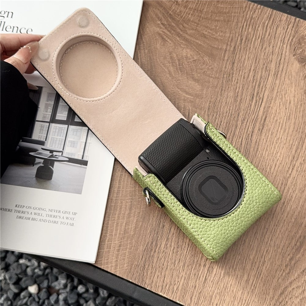 Camera Case with Shoulder Strap for Canon Sony Ricoh Panasonic Camera Retro PU Leather Protective Bag