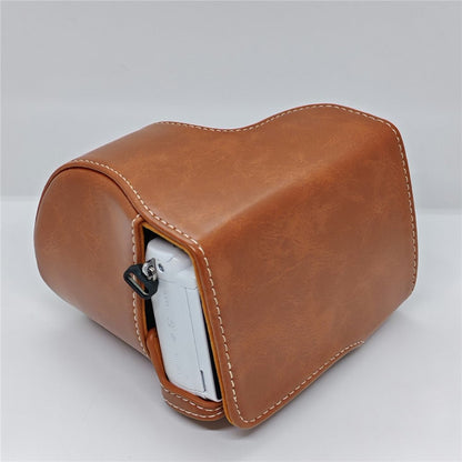 Retro PU Leather Camera Case for Sony A5000  /  A5100  /  NEX3N White Stitch Camera Bag with Shoulder Strap Soft Microfiber Lining Protective Case