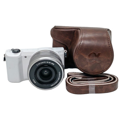 Retro Leather Case Camera Bag for Sony A5000  /  A5100  /  NEX3N PU Camera Protective Cover with Shoulder Strap