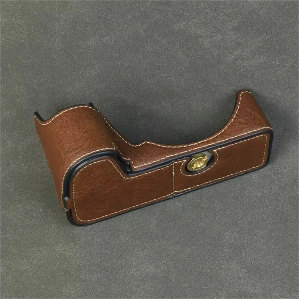 For Nikon Z 50 II Buffalo Texture PU Leather Bottom Case Half Body Camera Cover with Battery Opening
