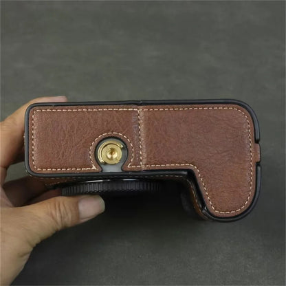 For Nikon Z 50 II Buffalo Texture PU Leather Bottom Case Half Body Camera Cover with Battery Opening
