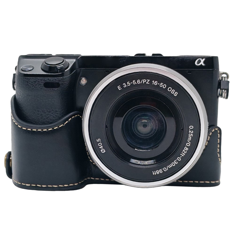 For Sony NEX-7 / NEX-6 Half Body Camera Cover with Battery Access PU Leather Bottom Case