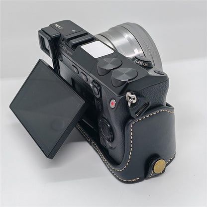 For Sony NEX-7 / NEX-6 Half Body Camera Cover with Battery Access PU Leather Bottom Case