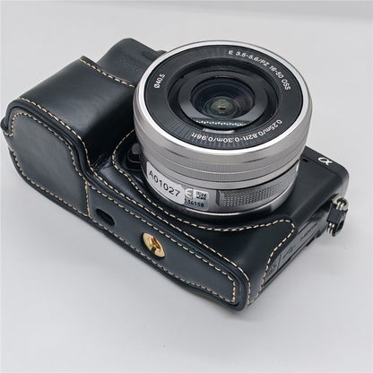 For Sony NEX-7 / NEX-6 Half Body Camera Cover with Battery Access PU Leather Bottom Case