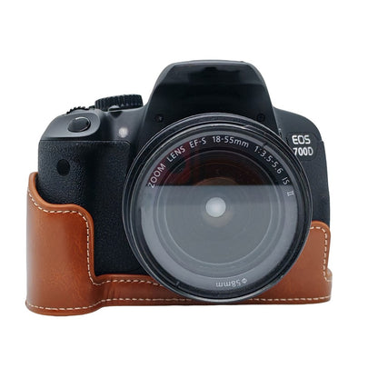 Camera Case for Canon EOS 760D / 750D / 700D / 650D / 600D PU Leather Battery Removable Half Cover