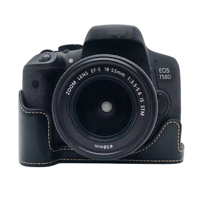 Camera Case for Canon EOS 760D / 750D / 700D / 650D / 600D PU Leather Battery Removable Half Cover