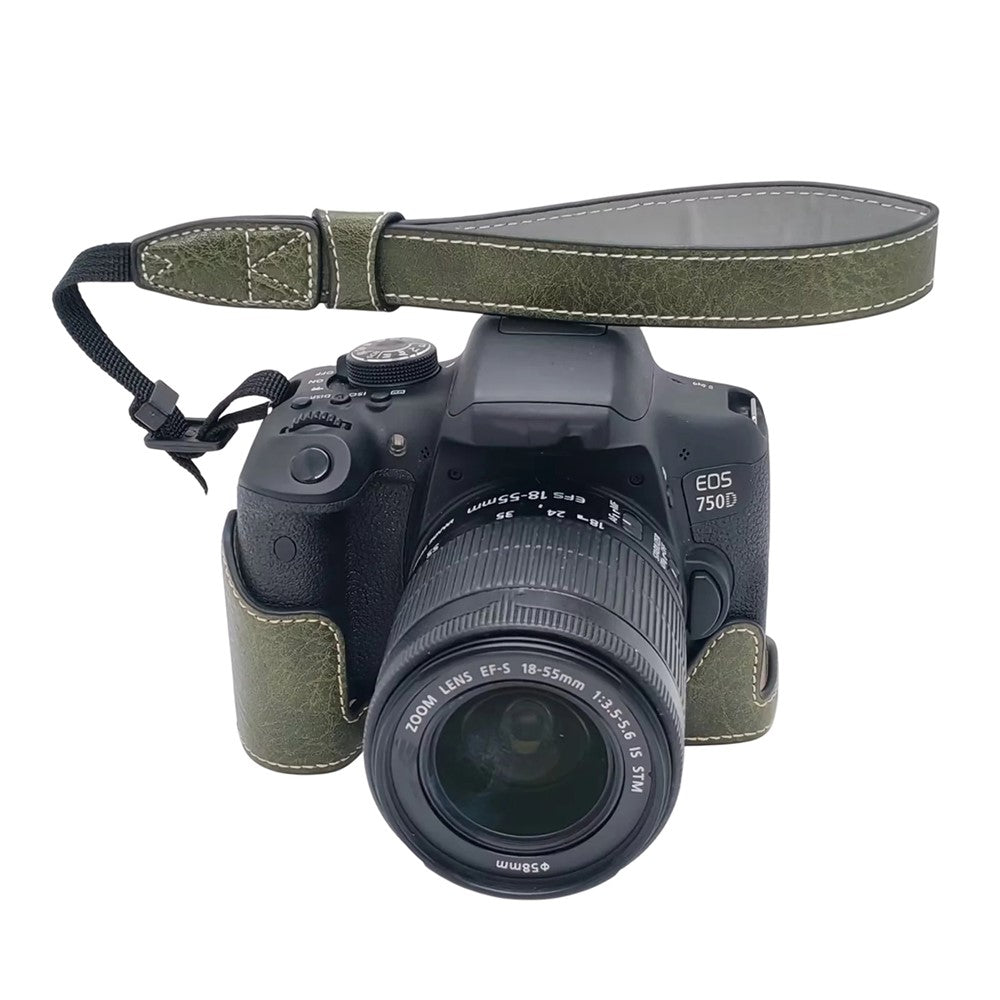 Camera Case with Hand Strap for Canon EOS 760D / 750D / 700D / 650D / 600D PU Leather Battery Removable Half Cover