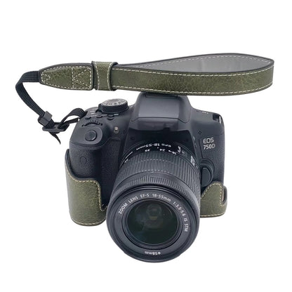 Camera Case with Hand Strap for Canon EOS 760D / 750D / 700D / 650D / 600D PU Leather Battery Removable Half Cover