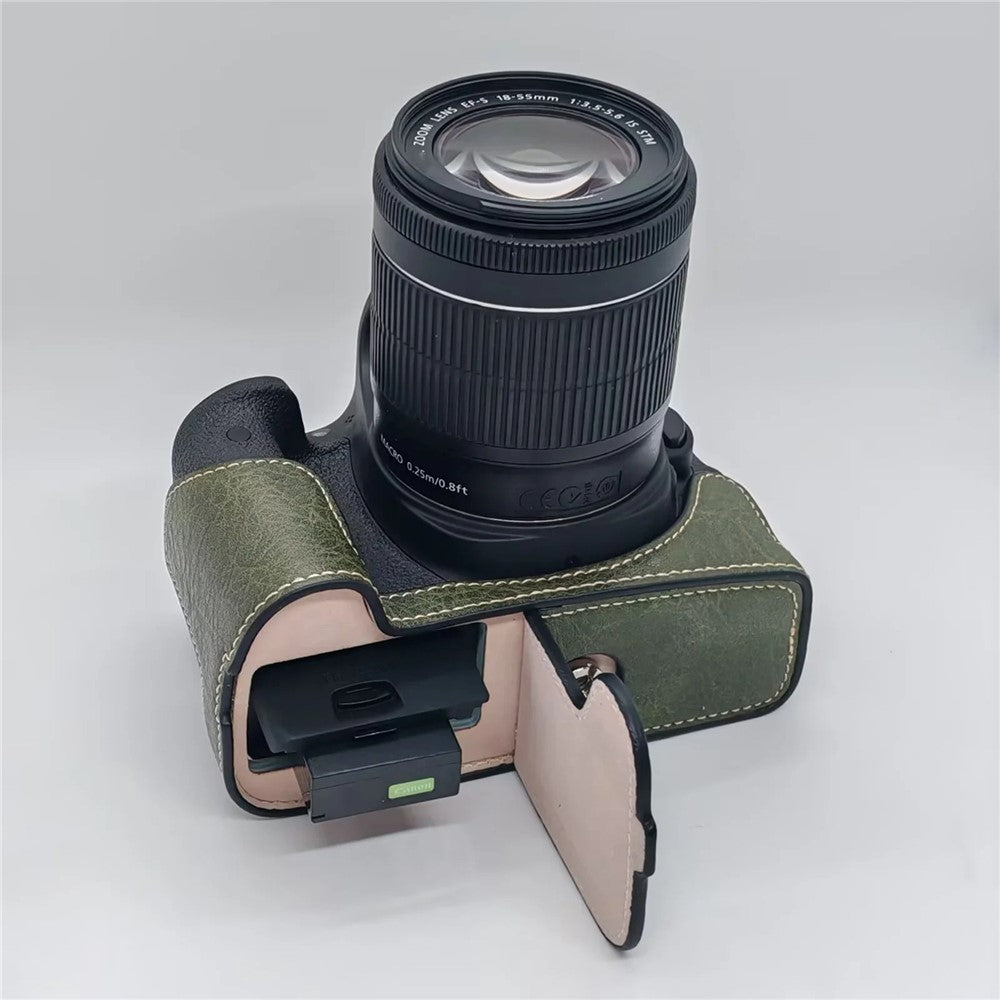 Camera Case with Hand Strap for Canon EOS 760D / 750D / 700D / 650D / 600D PU Leather Battery Removable Half Cover