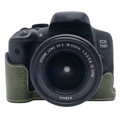 Camera Case with Hand Strap for Canon EOS 760D / 750D / 700D / 650D / 600D PU Leather Battery Removable Half Cover